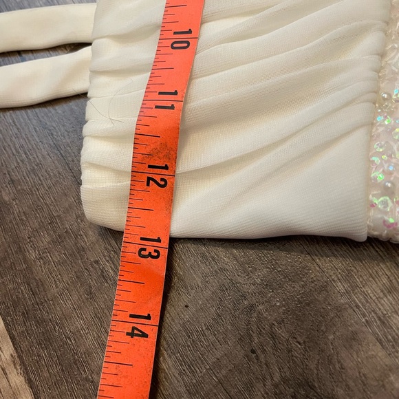 White Sleeveless Party Dress with Sequins Junior XL - Picture 5 of 7